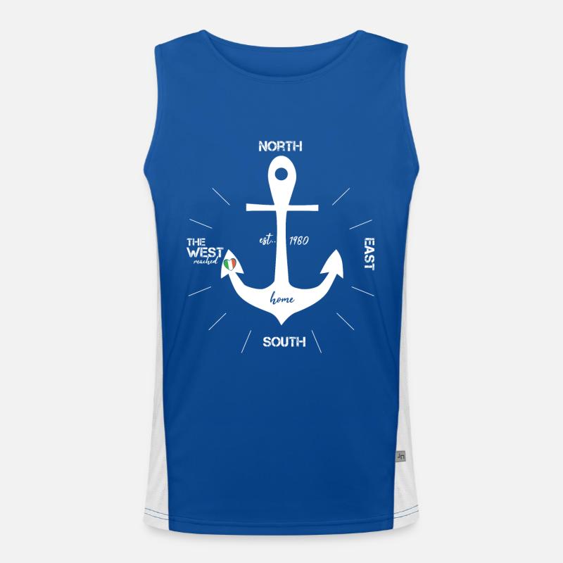 Anchor Ireland Irish Flag Men's Functional Contrast Tank Top 