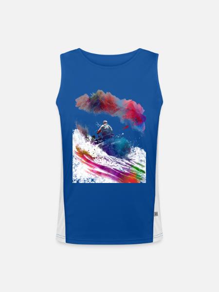 Rafting sur ponton #sport #rafting - Débardeur respirant contrasté Homme  - bleu/blanc - Devant