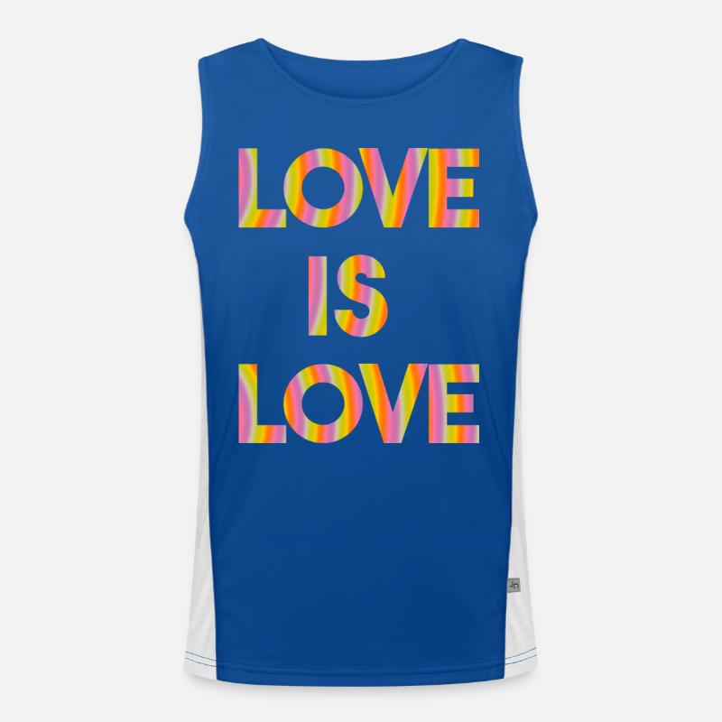 Love is love Pride LGBT Geschenkidee Regenbogen Funktionelles Kontrast-Tank Top für Männer 