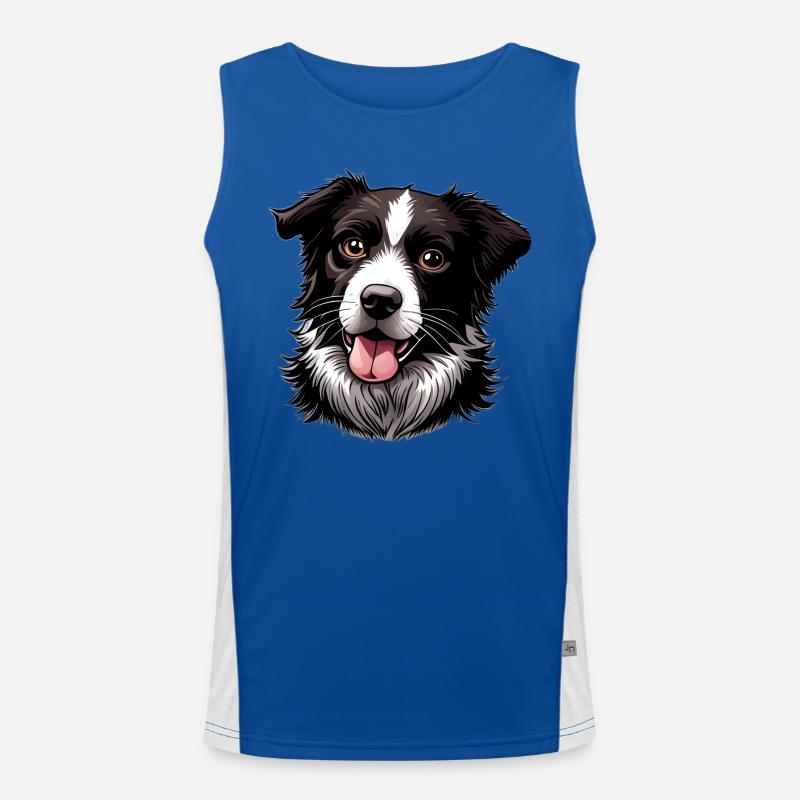 Border Collie Men's Functional Contrast Tank Top 