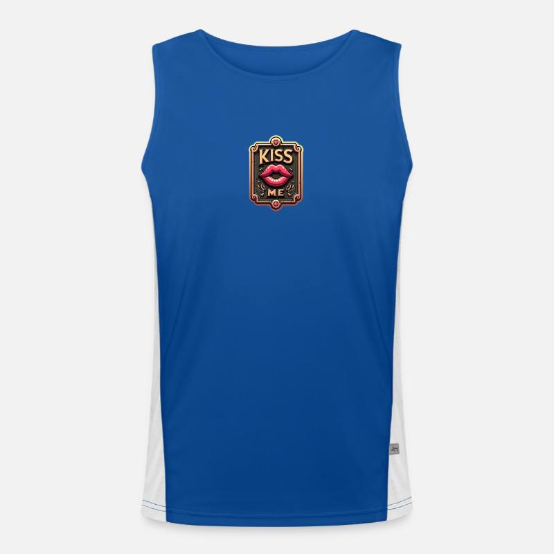Küss mich Funktionelles Kontrast-Tank Top für Männer 