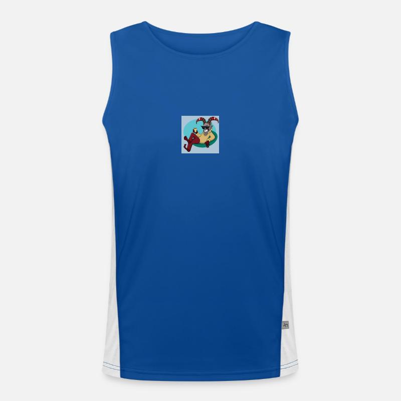 Krampus Percht Devil 2309 - Men's Functional Contrast Tank Top  - royal/white