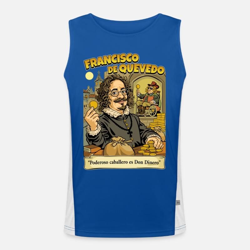 Francisco de Quevedo - Men's Functional Contrast Tank Top  - royal/white