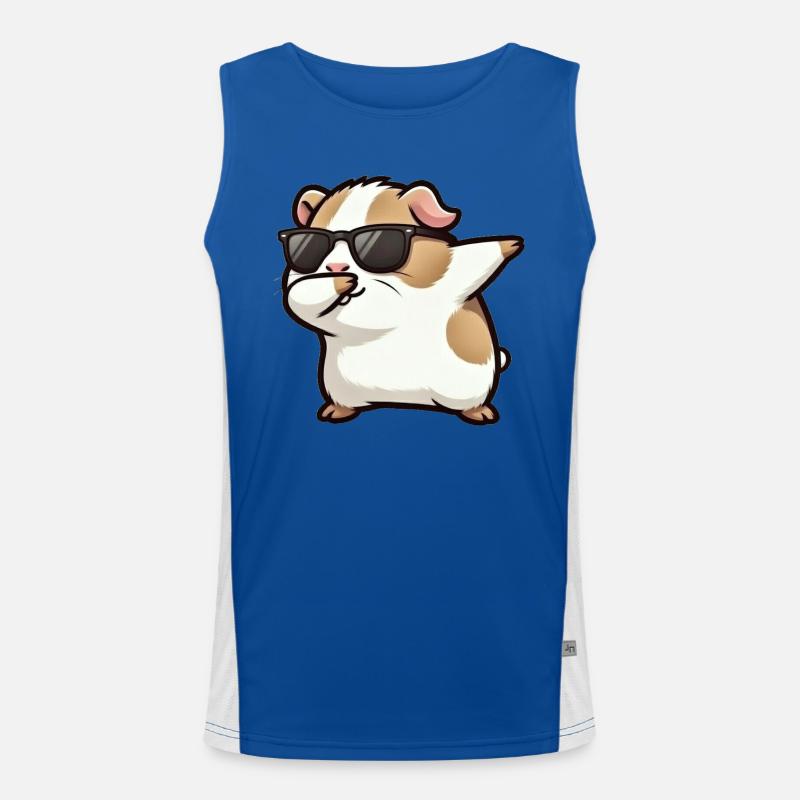 Dabbing guinea pig spotted Men's Functional Contrast Tank Top 