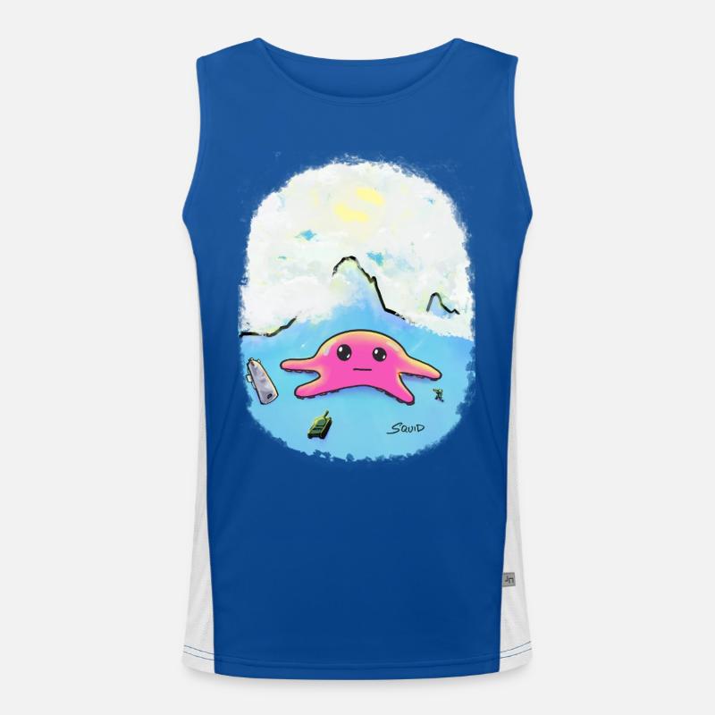 War-Squid - Men's Functional Contrast Tank Top - royal/white