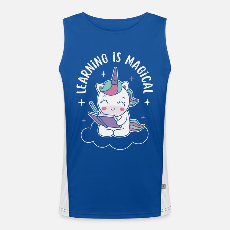 Learning is Magical - Men's Functional Contrast Tank Top  - royal/white