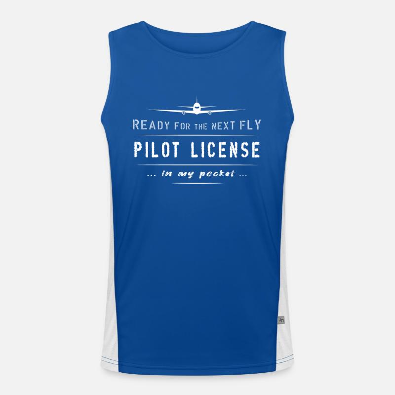 pilot license pilot major fly plane Funktionelles Kontrast-Tank Top für Männer 