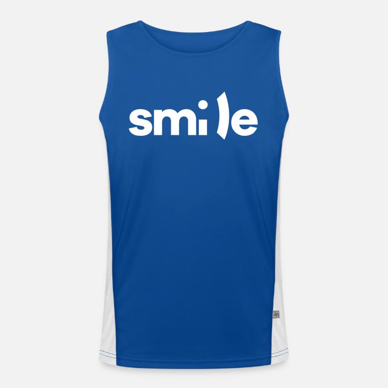 Smile - Men's Functional Contrast Tank Top  - royal/white