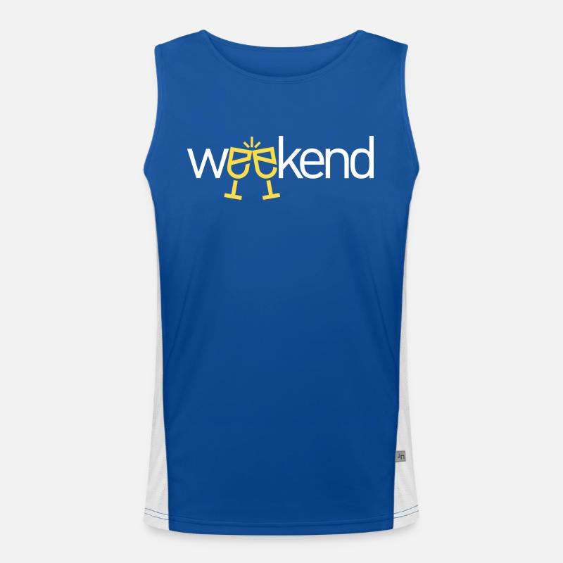 Weekend - finally weekend - Men's Functional Contrast Tank Top  - royal/white