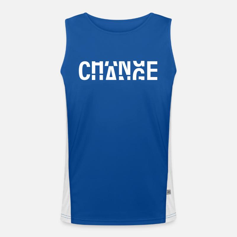 Change - Men's Functional Contrast Tank Top  - royal/white