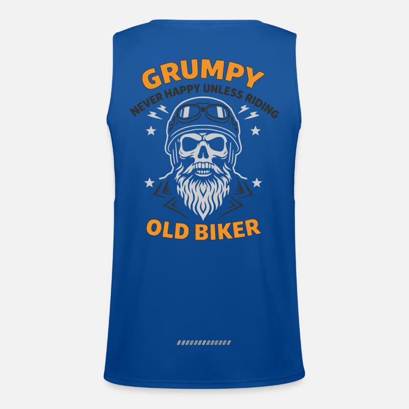 Grumpy Old Biker Skull Men's Functional Contrast Tank Top 