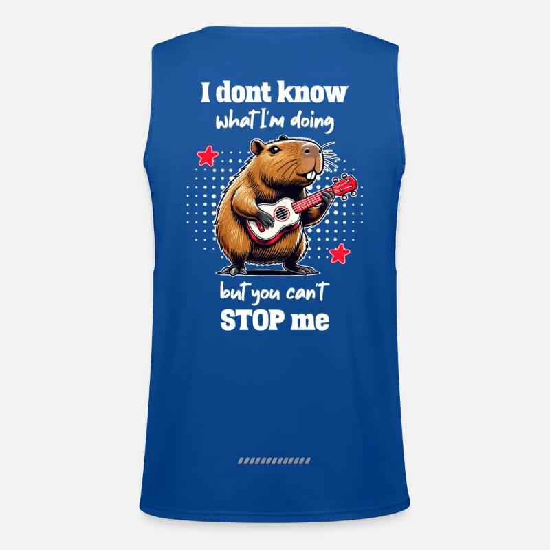 I Don't Know What I'm Doing - Funny Capybara Men's Functional Contrast Tank Top 