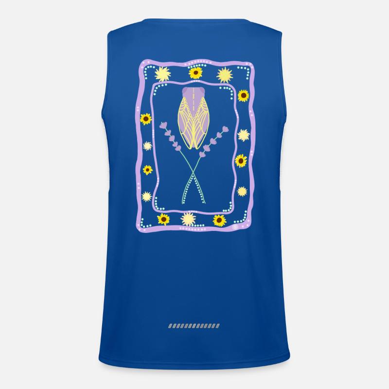 Summer Provence Vibes - Cicada and Lavender Men's Functional Contrast Tank Top 