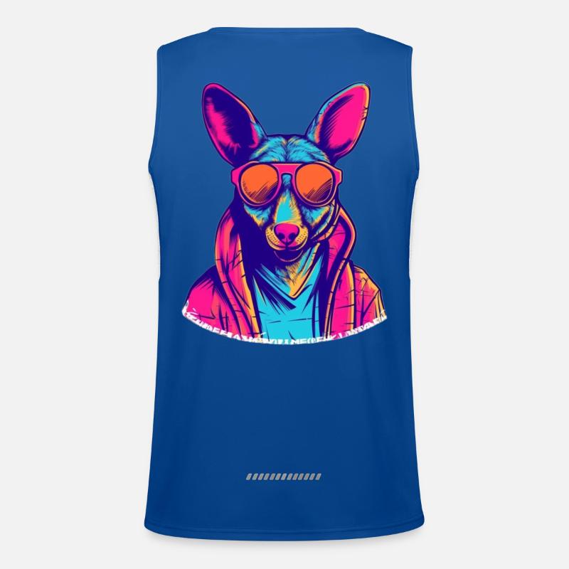 Nebula Hund mit Sonnenbrille Funktionelles Kontrast-Tank Top für Männer 