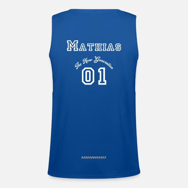 First name: Mathias - "The New Generation", White Men's Functional Contrast Tank Top 