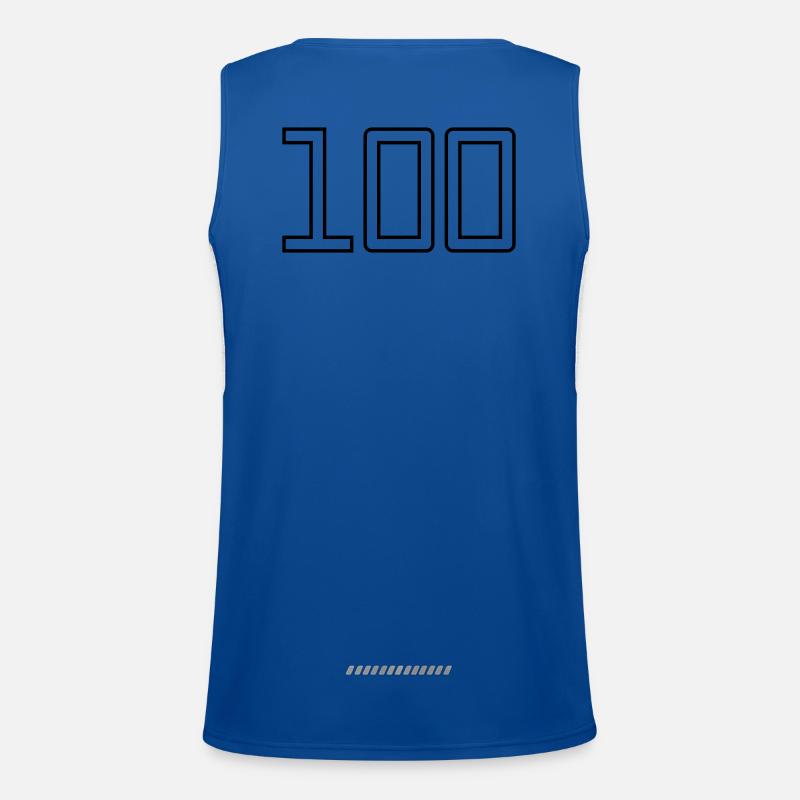 Number 100 (University Style) - Men's Functional Contrast Tank Top  - royal/white