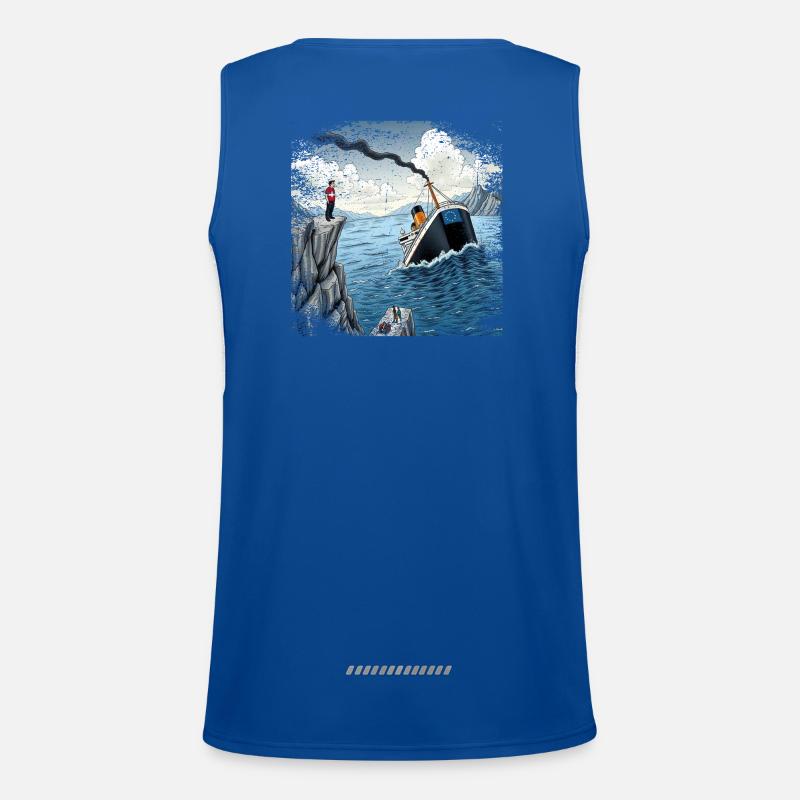 Satire Schweizer Neutralitat Funktionelles Kontrast-Tank Top für Männer 