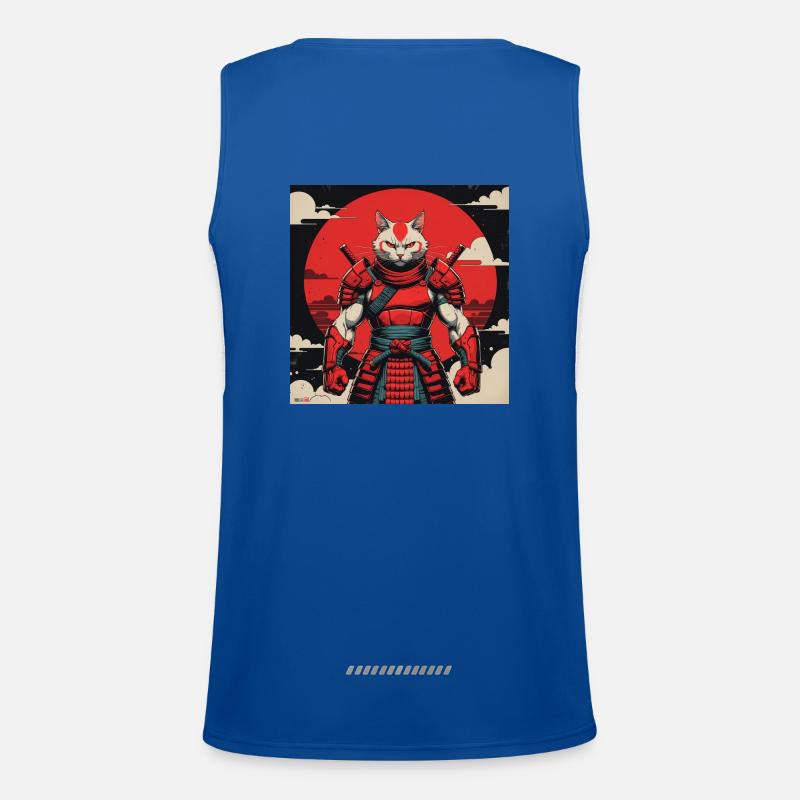 Samurai-Katzenkrieger Funktionelles Kontrast-Tank Top für Männer 