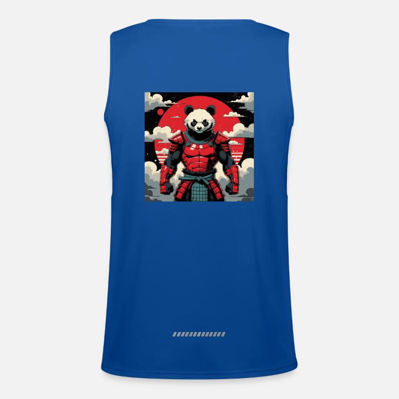 Samurai Panda Warrior - Men's Functional Contrast Tank Top  - royal/white