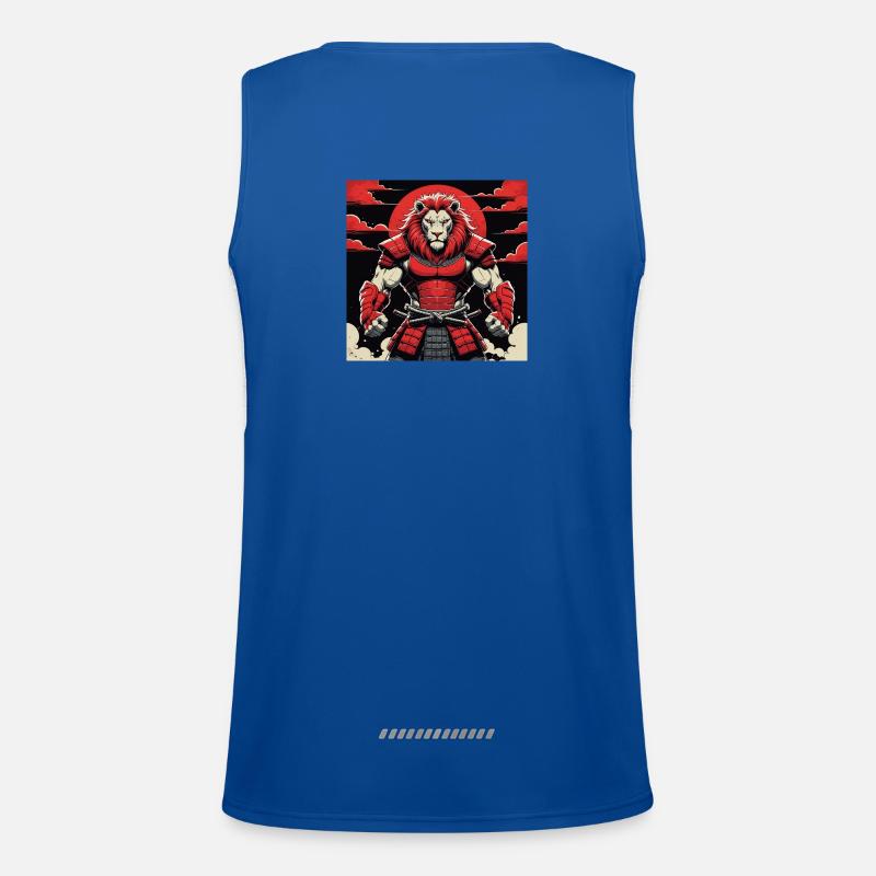 Samurai-Löwen-Krieger Funktionelles Kontrast-Tank Top für Männer 