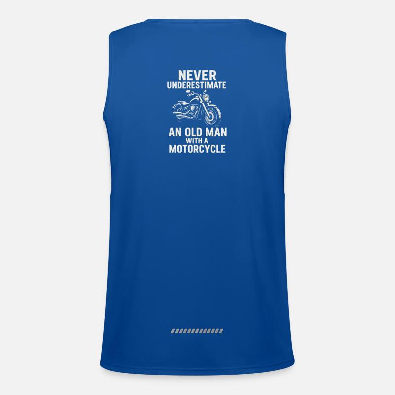 Motivational motorcycle slogan - Men's Functional Contrast Tank Top  - royal/white