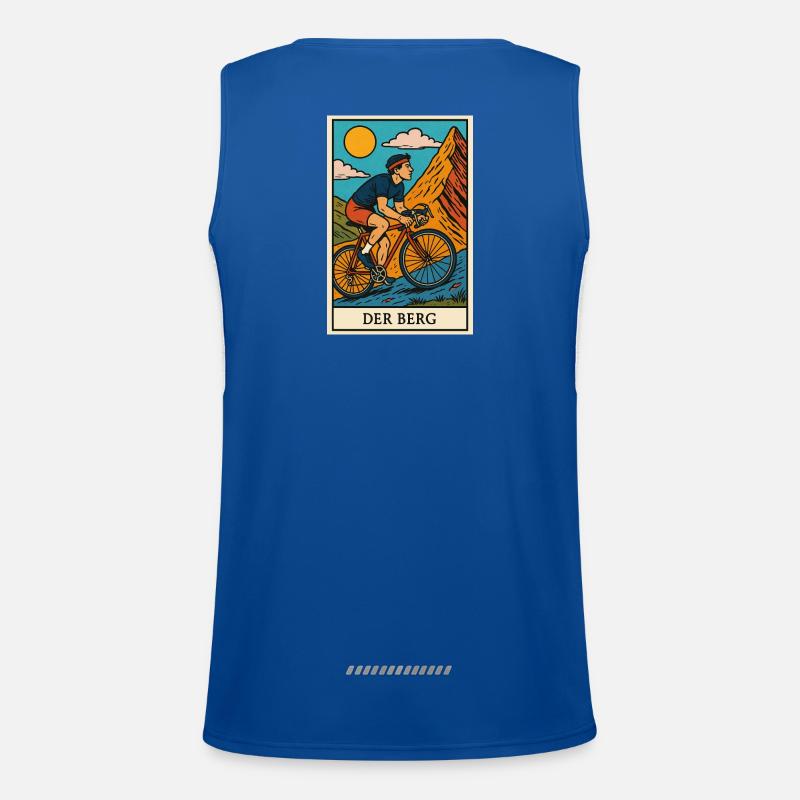 Cyclist illustration - Men's Functional Contrast Tank Top  - royal/white