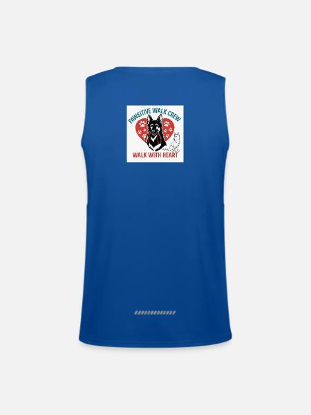 Pawsitive Walk Crew Heart Paws - Men's Functional Contrast Tank Top  - royal/white