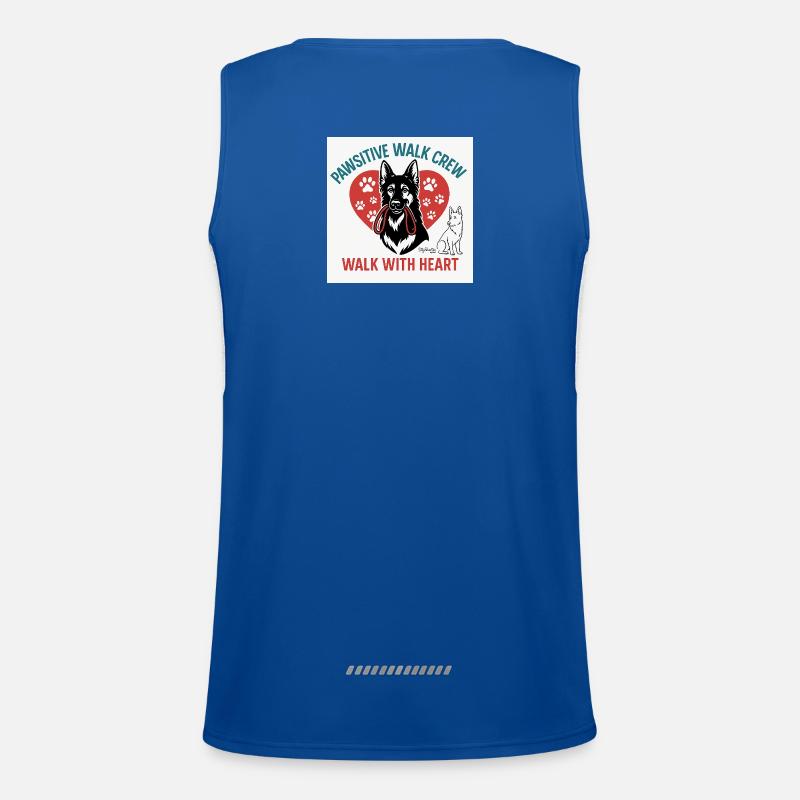 Pawsitive Walk Crew Coeur Pattes Débardeur respirant contrasté Homme 