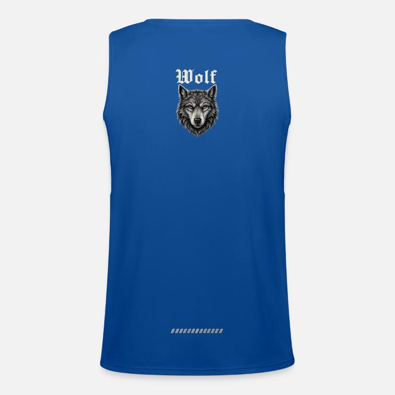 Gothic Wolf Head Illustration Gift Idea Men's Functional Contrast Tank Top 