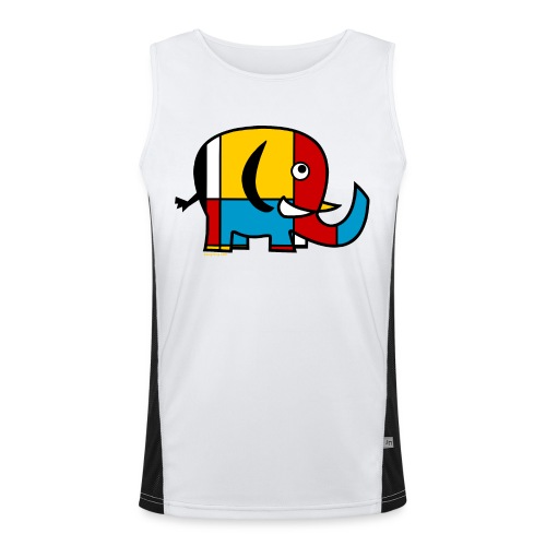 Mondrian Elephant - Men's Functional Contrast Tank Top 