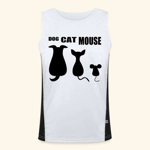 dog cat mouse - Funktionelles Kontrast-Tank Top für Männer 