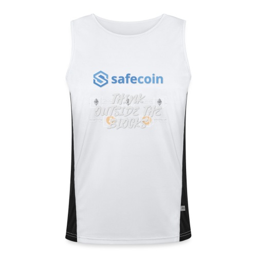 SafeCoin; Think Outside the Blocks (blue + white) - Men's Functional Contrast Tank Top 