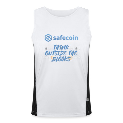 SafeCoin; think outside the blocks (blue) - Men's Functional Contrast Tank Top 