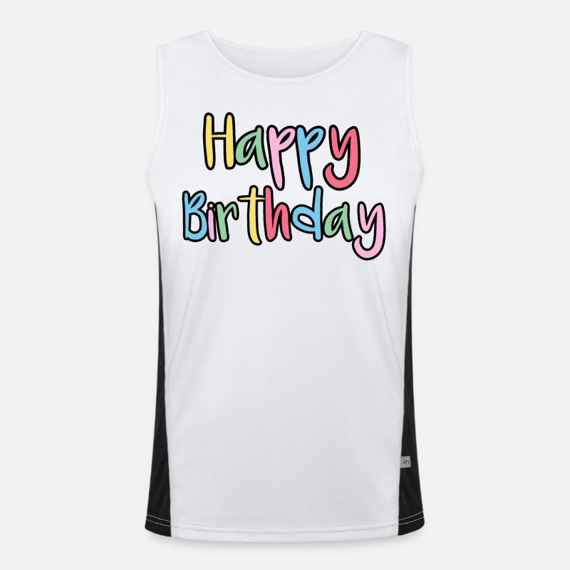 Glückwunsch Geburtstagsgruß Geschenkidee Funktionelles Kontrast-Tank Top für Männer 