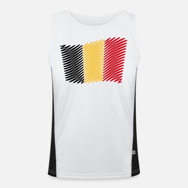 Flag Of Belgium / Tricolour (Scribble) Men's Functional Contrast Tank Top 