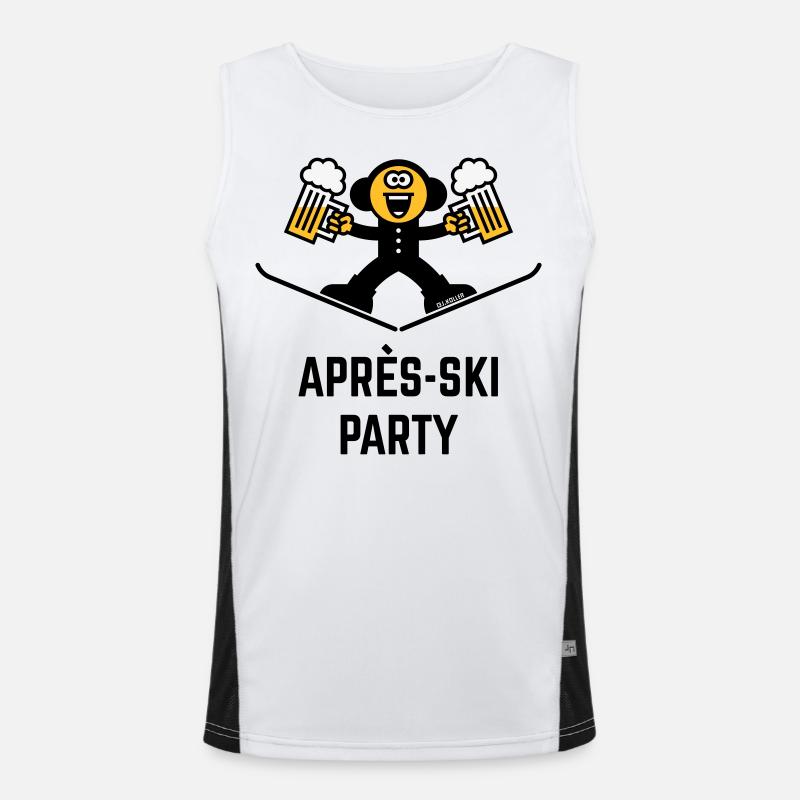 Après-Ski Party (Bier / Karikatur / 3C) Funktionelles Kontrast-Tank Top für Männer 