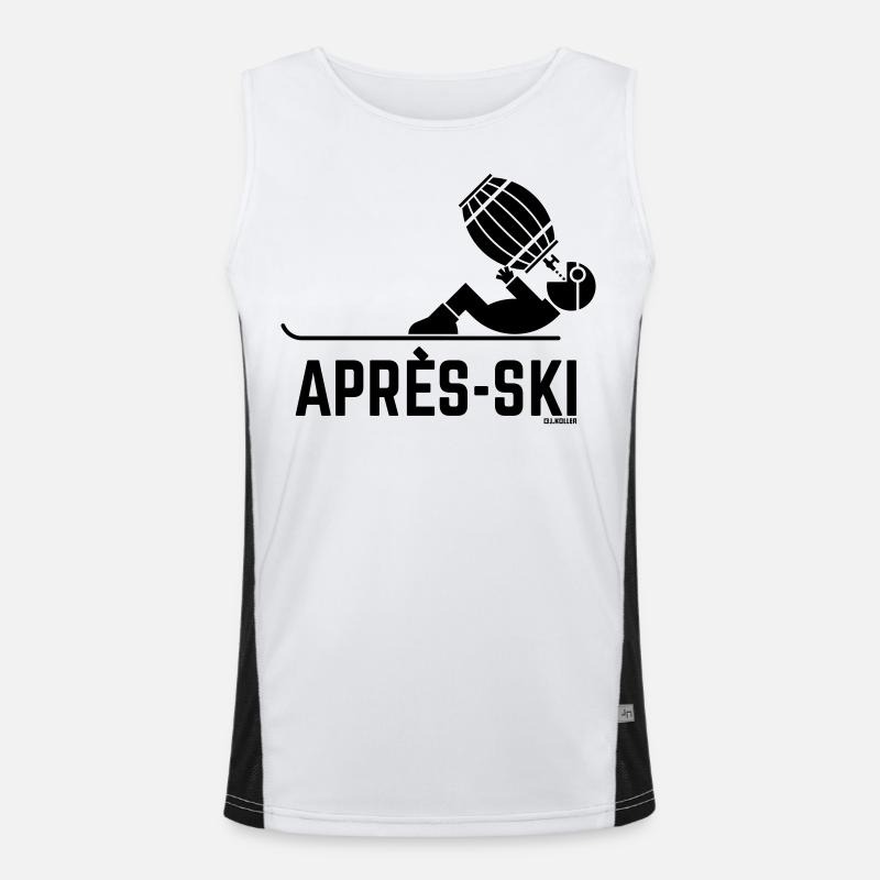 Après-Ski (Apres Ski Biertrinker Bierfass / Black) Funktionelles Kontrast-Tank Top für Männer 