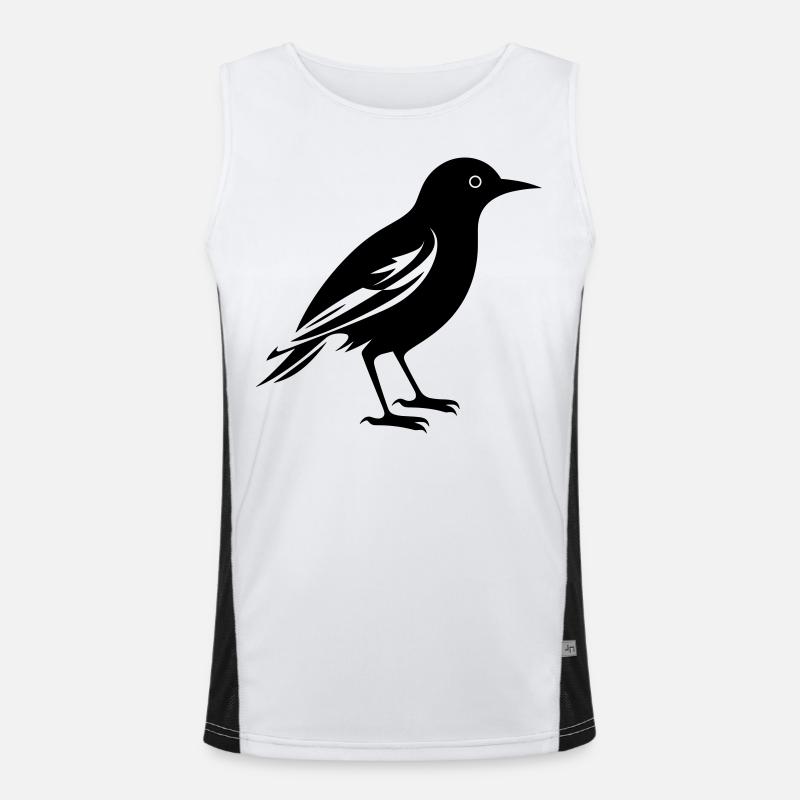 Bird - Men's Functional Contrast Tank Top  - white/black