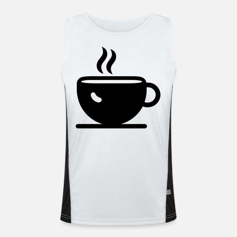 Coffee - Men's Functional Contrast Tank Top  - white/black