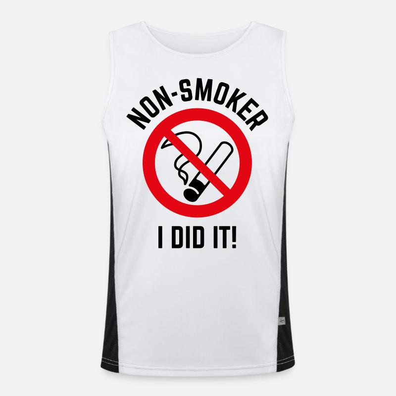 Non-Smoker – I Did It! (3C / B) Funktionelles Kontrast-Tank Top für Männer 