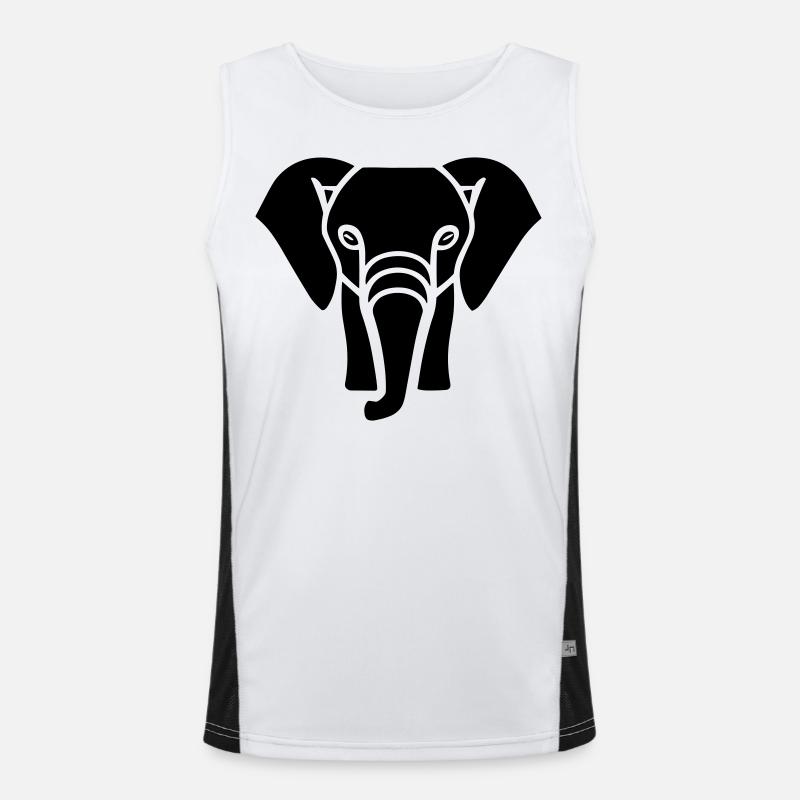 elephant - Men's Functional Contrast Tank Top  - white/black
