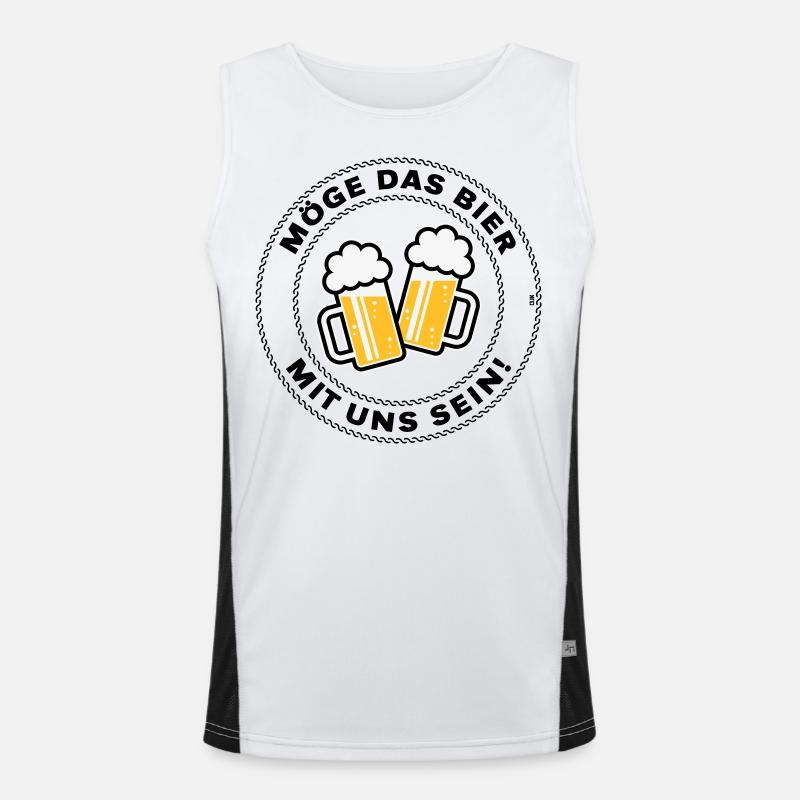 Möge Das Bier Mit Uns Sein! (Spruch / 3C / POS) Funktionelles Kontrast-Tank Top für Männer 