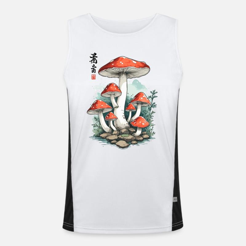 Magic Toadstool Japan Cottagecore Design Men's Functional Contrast Tank Top 