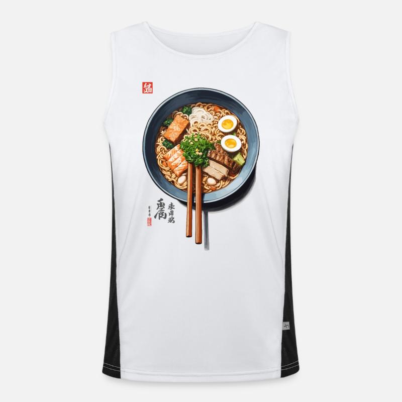 Aesthetic Ramen Udon Suppe Tokyo Vibes Design Funktionelles Kontrast-Tank Top für Männer 