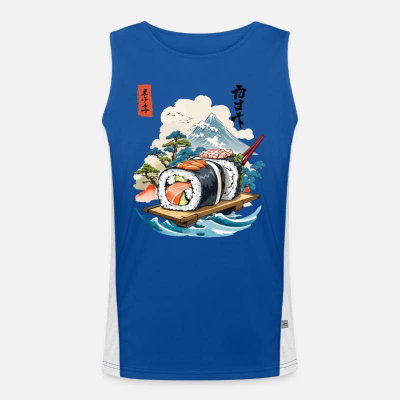 Conception d’œuvres d’art Ukiyo-E Sushi Débardeur respirant contrasté Homme 
