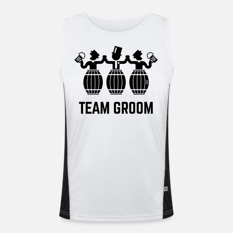 Team Groom (Junggesellenabschied / Bierfässer / B) Funktionelles Kontrast-Tank Top für Männer 