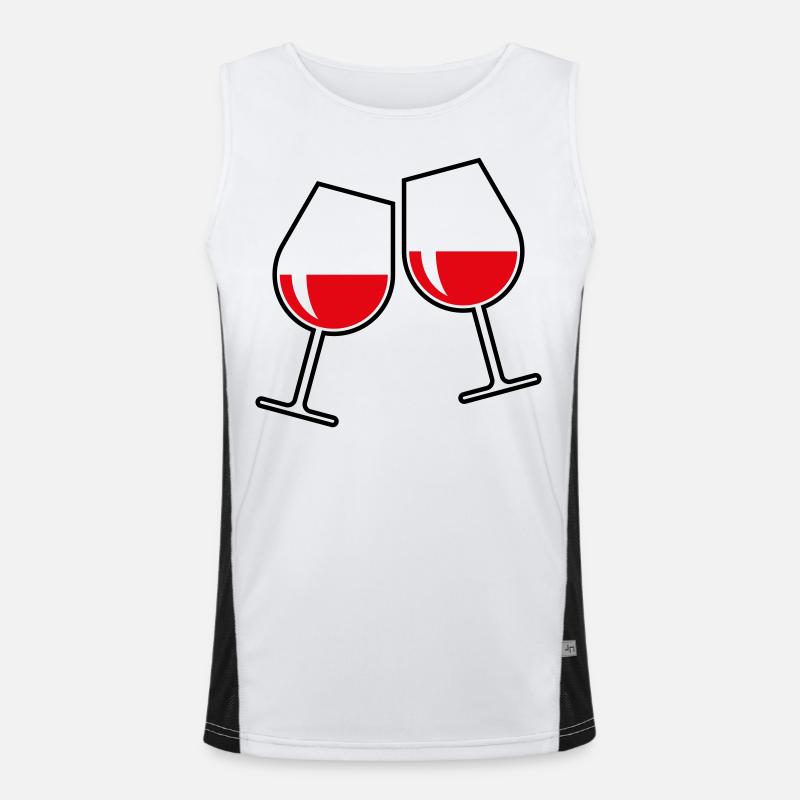 2 Rotweingläser (Rotwein / Wein / Bauchig / Zu 2C) Funktionelles Kontrast-Tank Top für Männer 