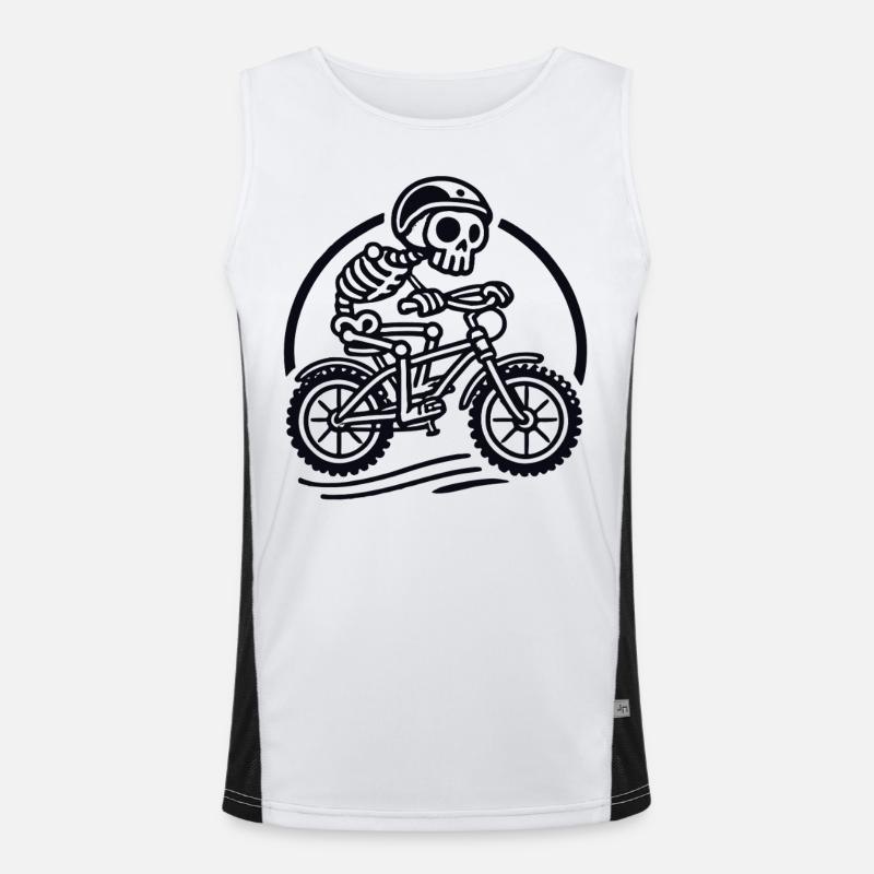 Skeleton cycliste Retro Bicycle Adventure Débardeur respirant contrasté Homme 