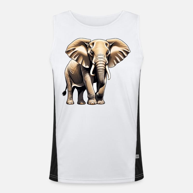 Elefant - Tier Design Funktionelles Kontrast-Tank Top für Männer 