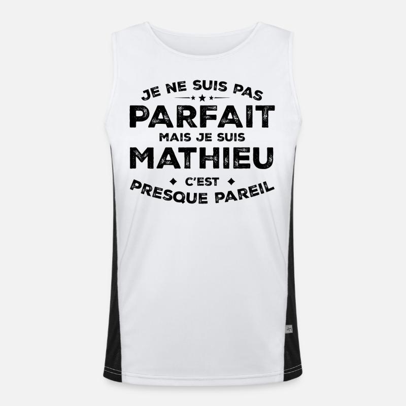 Mathieu Ein Vorname, eine Haltung Humor Mathieu Funktionelles Kontrast-Tank Top für Männer 